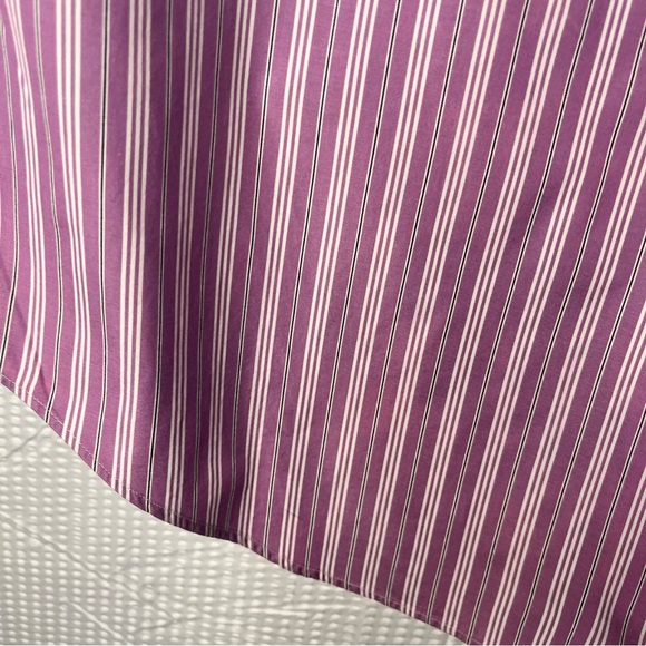 Vintage Ralph Lauren Classic Fit Purple/White Striped Dress Shirt 16 (32-33) - Picture 2 of 6